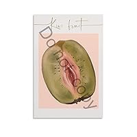 Kiwi Fruit Poster Sliced Feminine Fruit Art Poster, “Fruity Sliced” Vintage Poster, Body Positivity, Woman Body Poster Wall Art Canvas Painting Posters And Prints Wall Art Pictures for Living Room Bed