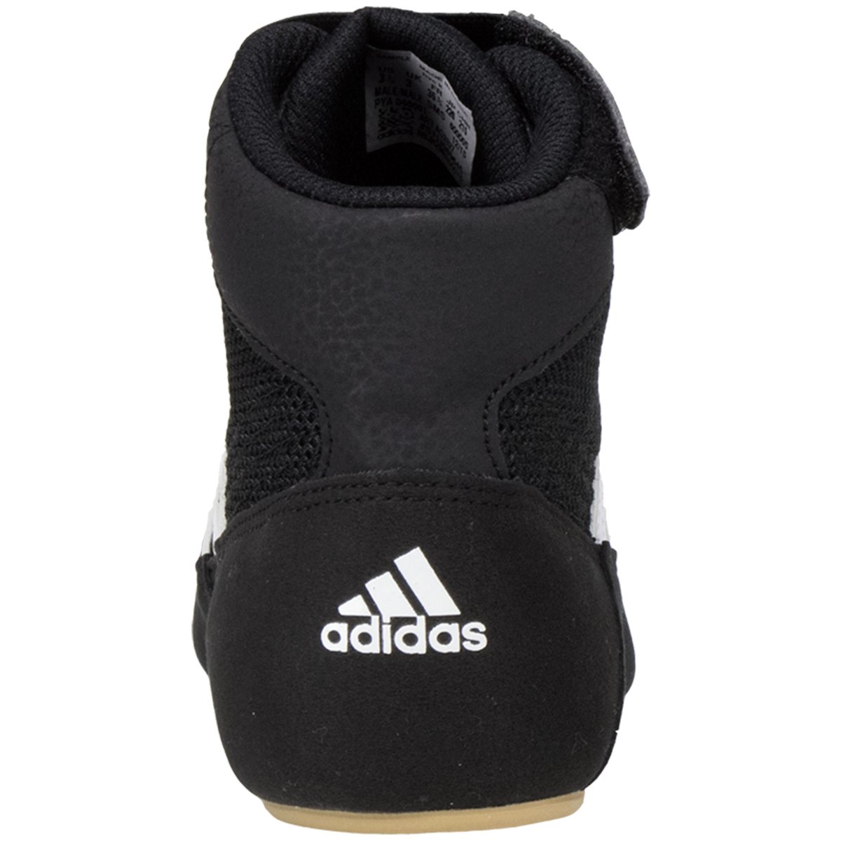 adidas Men's HVC Wrestling Shoe, Black/White/Iron Metallic, 10.5