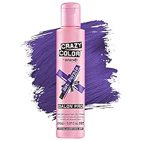 Crazy Color Hair Dye - Vegan and Cruelty-Free Semi Permanent Hair Color - Temporary Dye for Pre-lightened or Blonde Hair - No Peroxide or Developer Required (HOT PURPLE)