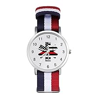 EMS Star of Life Nylon Watch Adjustable Wrist Watch Band Easy to Read Time with Printed Pattern Unisex