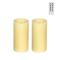 Smooth Flameless Led Candle, Real Wax Electric Votive Candle, Ivory, 2