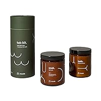 Maude Tub Kit No. 1 - Bath Salts + Coconut Milk Bath Set - Skin-Nourishing Dead Sea Salt + Gentle Coconut Milk Powder - Two Piece Self Care Kit - with Warm Notes of Amber - (2 Piece Gift Set)