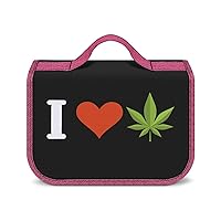 I Love Weed Hanging Toiletry Bag for Women Travel Makeup Bag Organizer Waterproof Cosmetic Bag