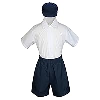 Baby Toddler Boy Formal Party Suit Colors Shorts Shirt Hat Bow Tie Set Sm-4T