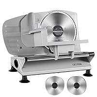 OSTBA Meat Slicer Electric Deli Food Slicer with Two Removable Stainless Steel Blades and Food Carriage for Home, Adjustable Thickness Meat Slicer Machine for Meat, Cheese, Bread 150W