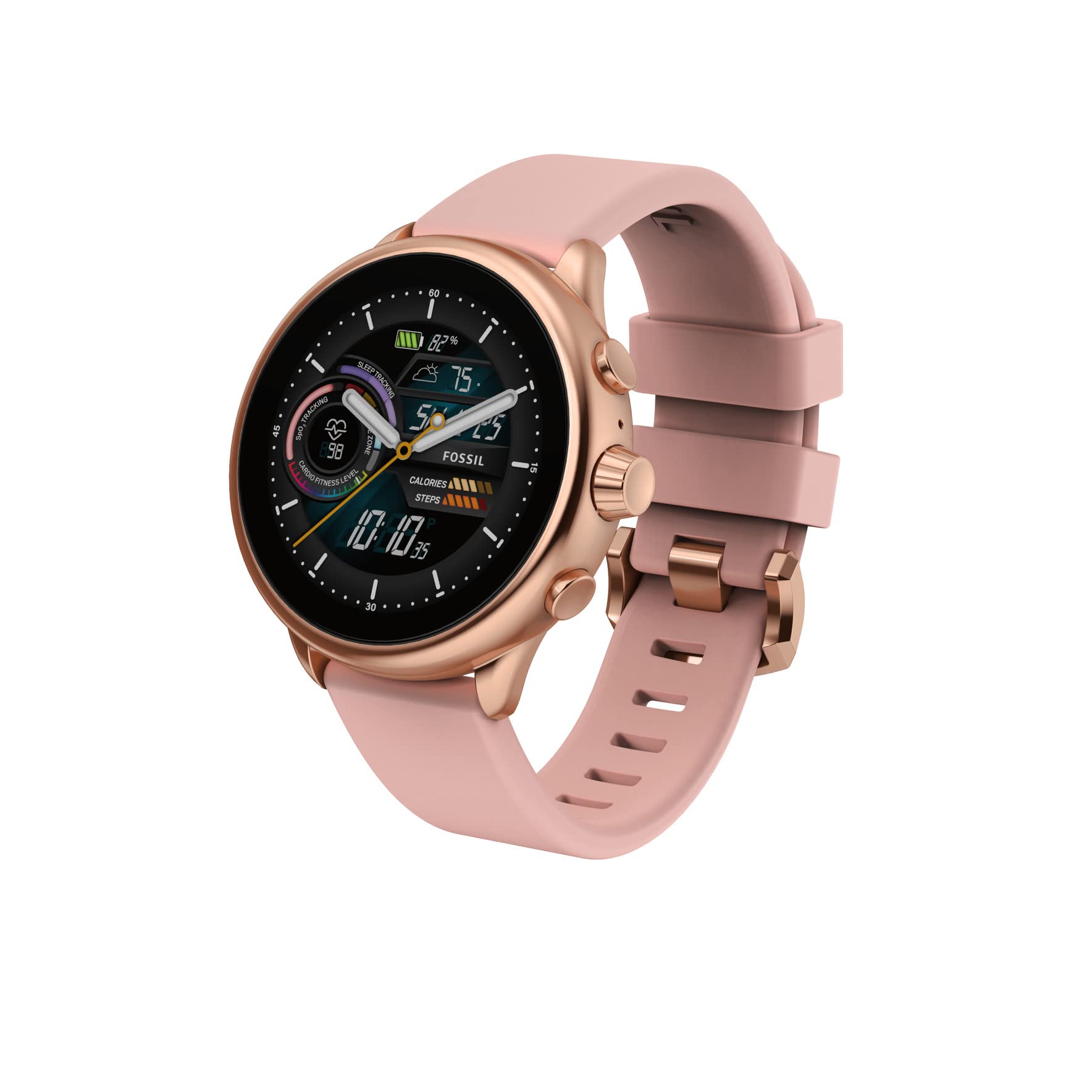 Fossil Gen 6 Wellness Edition 44mm Touchscreen Smart Watch with Alexa Built-In, Fitness Tracker, Sleep Tracker, Heart Rate Monitor, GPS, Speaker, Music Control, Smartphone Notifications
