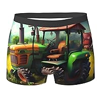 Fantasy Farm Tractor Print Funny Novelty Men's Boxer Briefs Soft Comfortable Men's Performance