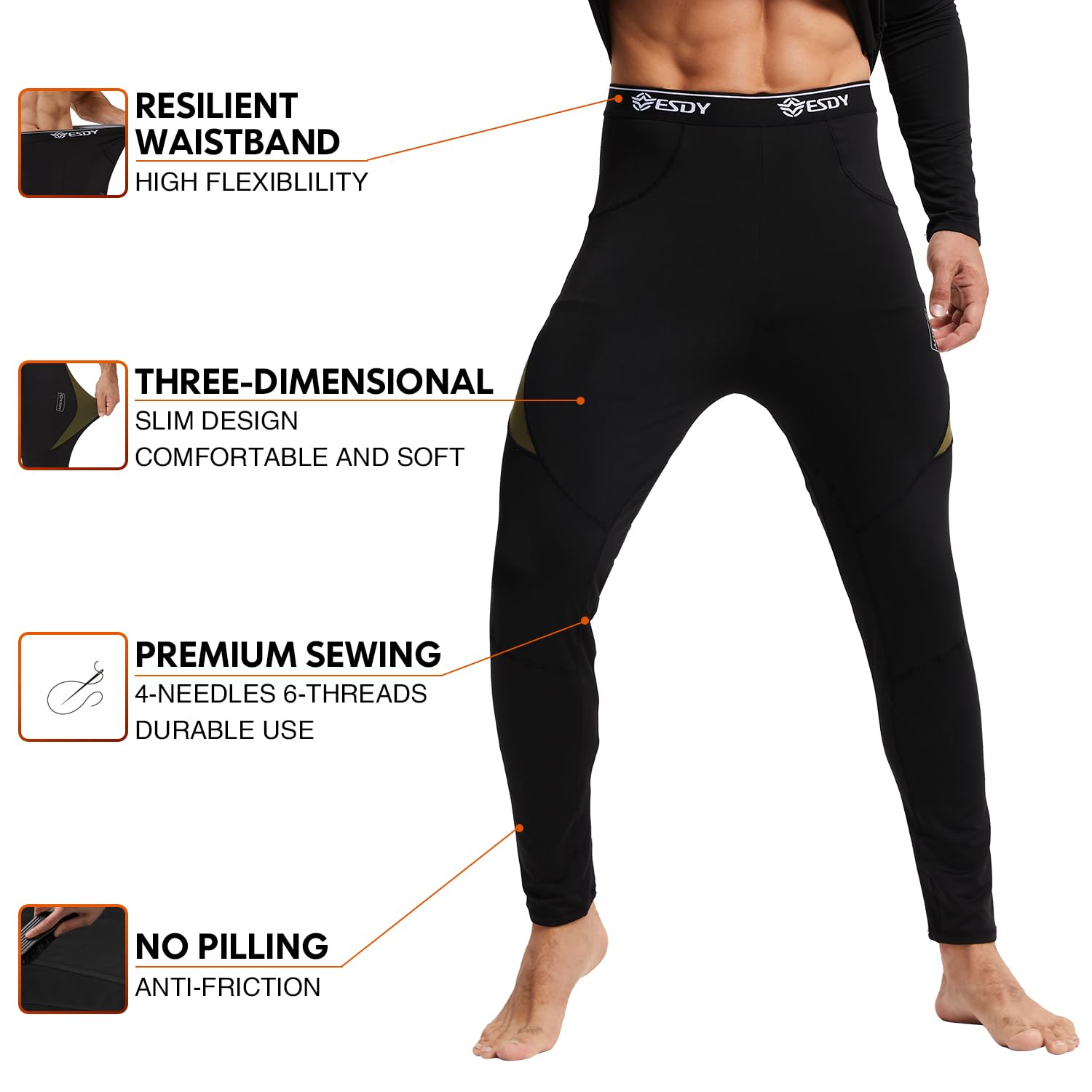 CL Thermal Underwear Long Johns Set Mens Winter Hunting Gear Sport Base Layer Bottom Top XS-4XL