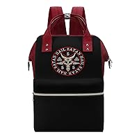 Hail Satan Baphomet Goat Travel Backpacks Multifunction Mommy Tote Diaper Bag Changing Bags