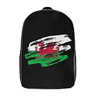 Vintage Welsh Flag 17 Inches Unisex Laptop Backpack Lightweight Shoulder Bag Travel Daypack