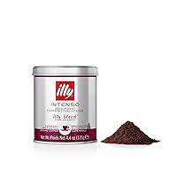 illy Ground Coffee Espresso - 100% Arabica Coffee Ground – Intenso Dark Roast – Warm Notes of Cocoa & Dried Fruit - Rich Aromatic Profile - Precise Roast - No Preservatives – 4.4 Ounce