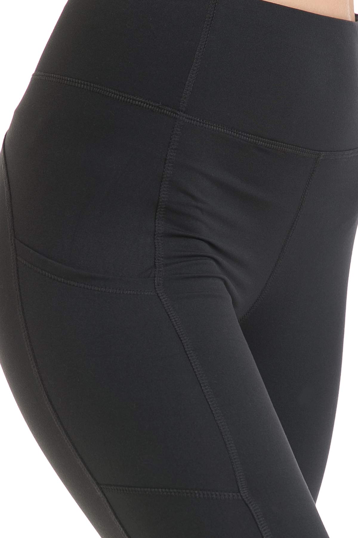 Leggings Depot High Waist Solid Athletic Pants for Women Pocket Yoga Pants - Reg(S,M,L,XL), Plus Size(1X,2X,3X)