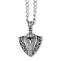 Stainless Steel Polished Fancy Lobster Closure Snake Shield 30inch Necklace 30 Inch Measures 42mm Wide Jewelry for Women