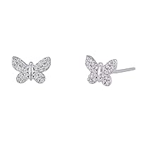 Certified Solid 14K Gold Butterfly Stud Earrings For Women|Natural Ruby| Diamond (G-H Color, SI1-SI2 Clarity) Fine Minimalist Jewelry For Women