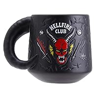 Paladone Stranger Things Hawkins High Hellfire Club Demon Embossed Ceramic Coffee Mug 400ml | Officially Licensed Horror Movie Merchandise
