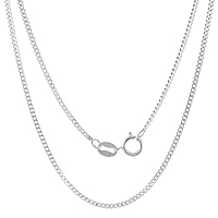 Fine Sterling Silver 1.5mm Curb Link Chain Necklaces and Bracelets for Women Nickel Free Italy 7-30 inch