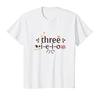 Kids Three I E I O 3rd Birthday Farm Life Animal Lover Third Bday T-Shirt