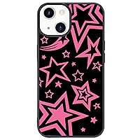 Pink Star Phone Case for iPhone 11 Stars Case Cover TPU Bumper Hard Back Shockproof Phone Case Girly Protective Phone Cover with Cool Design