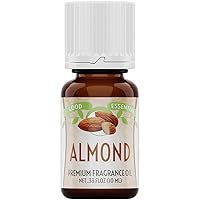 Good Essential – Professional Almond Fragrance Oil 10 ml for Diffuser, Candles, Soaps, Perfume, Aromatherapy 0.33 fl oz
