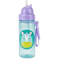 Skip Hop Toddler Sippy Cup with Straw, Zoo Straw Bottle 13 oz, Unicorn