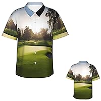Hawaiian Shirt Mens Short Sleeve Hawaiian Shirt for Men Golf Course Shirt Button Down Beach Shirt Shortsleeve