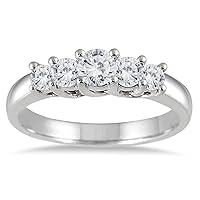 3/4 Carat TW Diamond Five Stone Ring in 14K White Gold