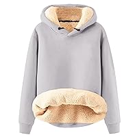 Women's Hoodies For Teenagers Hooded Solid Colour Sweatshirt Padded Thickened Warm Loose Pullover Sweatshirt, S-3XL