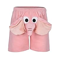 Loose Long Shorts for Women Summer Women's Home Fun Shorts Elephant Plays Strange Nightwear Shorts with Loop P