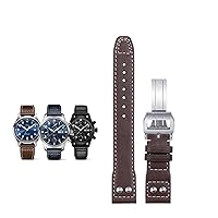 20mm Soft Genuine Leather Rivet Watchband For IWC Strap For Big PILOT Mark 18 Portofino Accessories (Color : 26mm, Size : 20mm)