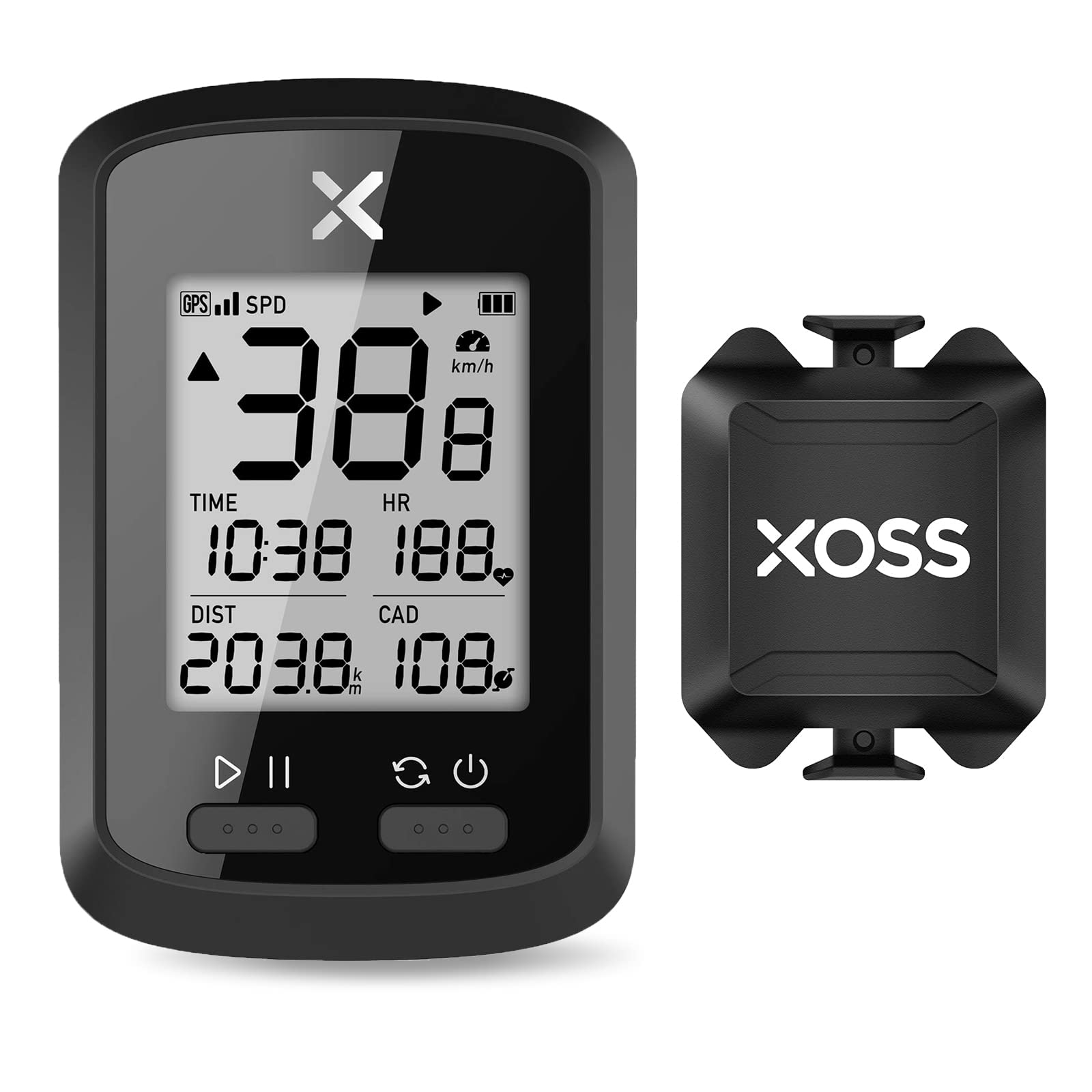 2022 Wireless Bike Computer, G+ GPS Speedometer Support Strava and Trainingpeaks, IPX7 Waterproof Bicycle ANT+ with Cadence Cycling Computers