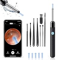 Ear Wax Removal, Ear Cleaner with Camera, Ear Wax Removal Tool Camera with 1080P, Otoscope with Light, Ear Wax Removal Kit with 6 Ear Pick, Ear Camera for iPhone, iPad, Android Phones