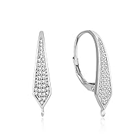 10 Pairs Adabele Authentic 925 Sterling Silver Cubic Zirconia CZ Leverback Earring Hooks 18 Created Diamond Tarnish Resistant Rhodium Plated for Earrings Making SS9-3