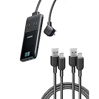 Anker USB C Charger Cable [2 Pack, 6ft], 310 USB A to Type C Charger Cable Fast Charge, Nylon USB A to USB C Cable Fast Charging Prime 6-in-1 USB C Charging Station, 140W Compact Power STRI