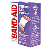 BAND-AID Bandages Cushion-Care Sport Strip 30 ea (Pack of 3)
