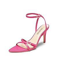 DREAM PAIRS Pointy Toe Heels for Women Stiletto Sexy Strappy Ankle Strap 3.7 inch High Heel Sandals for Party Prom