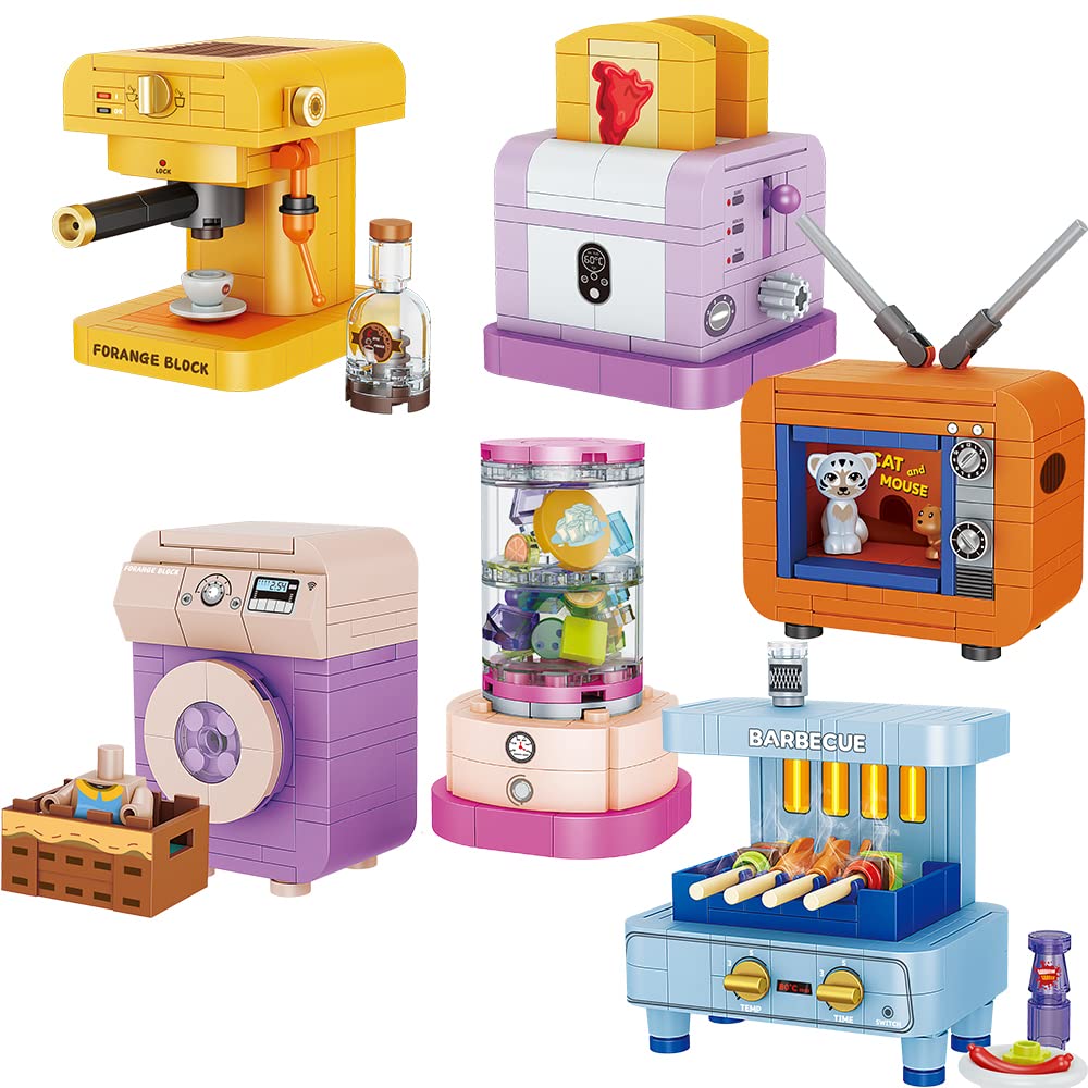 Uvini Girls Building Set, 12PCS Mini Electric Appliances Building Blocks Toy for Kids Age 6+, STEM Building Blocks Toy, Classroom Prizes, Birthday Gifts for Girls 1349 Pieces