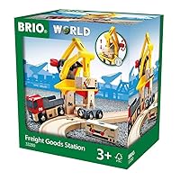 BRIO World - 33280 Freight Goods Station | Toy Train Accessories for Kids Age 3 and Up, Green