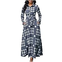 MsavigVice Maxi Dresses for Women Button Down with Pockets Long Dress Casual V Neck Floral Print Loose Prom Dresses Outfits
