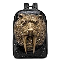 Studded Backpack 3D Wolf With Dentures Zombie Vampire Teeth Backpack Laptop Computer Handbags Travelling Rucksack Bag
