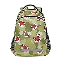 Fox Camo Cartoon Cute Backpacks Travel Laptop Daypack School Book Bag for Men Women Teens Kids