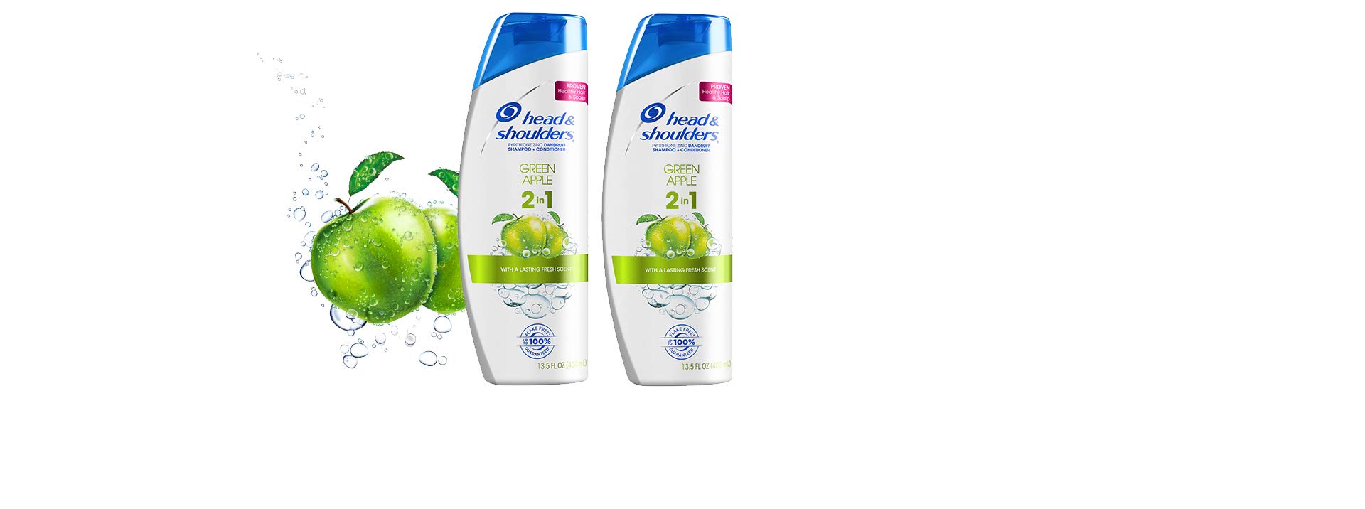 Head & Shoulders 2-in-1 Shampoo & Conditioner, Green Apple, Anti-Dandruff Treatment, 13.5 Fl Oz