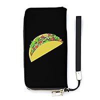 Taco Wristlet Wallet Leather Long Card Holder Purse Slim Clutch Handbag for Women