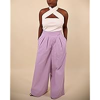 The Drop Women's Lavendula Wide Leg Pleated Twill Pant by @highlowluxxe