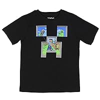 Minecraft Boys' Creeper Face Battle Fill Graphic T-Shirt