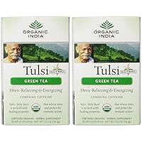 Organic India, Tea Tulsi Green Organic, 18 Count (Pack of 2)
