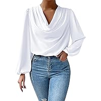 One Shoulder Tops for Women,Women's Casual Long Sleeve T-Shirt Tops Twist Knot Front Tunics Fall Shirts for Women