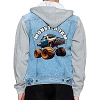 Overland Vehicle Men's Denim Jacket - Unique Jacket With Fleece Hoodie - Beautiful Jacket for Men