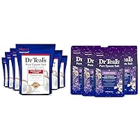 Dr Teal's Unscented Epsom Salt Bulk Magnesium Sulfate USP, 6 lbs 36 lbs Total & Pure Epsom Salt Soak, Sleep Blend with Melatonin, Lavender & Chamomile Essential Oils, 3 lbs