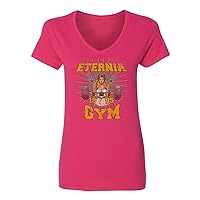 New Graphic Eternia Gym Novelty Tee He-Man Womens Vneck T-Shirt