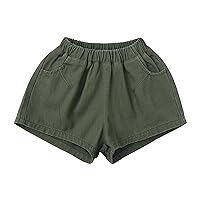 Baby Girl Summer Clothes Jogger Shorts Summer Cotton Casual Solid Shorts Active with Pockets Big Boys Shorts